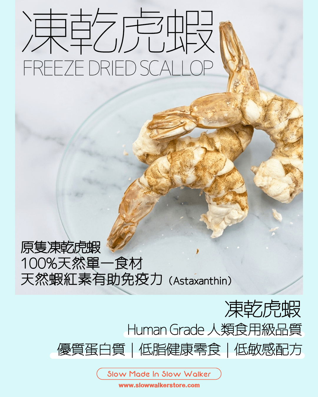 Freeze Dried Shrimp 凍乾虎蝦 - Slow Walker Store