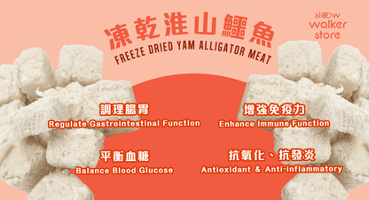 Freeze Dried Yam Alligator Meat 凍乾淮山鱷魚肉粒 - Slow Walker Store