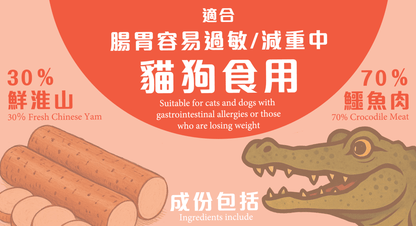 Freeze Dried Yam Alligator Meat 凍乾淮山鱷魚肉粒 - Slow Walker Store